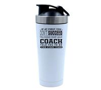 Giftme What Your Coach Told You To Do, 500ml Aluminium Shaker Bottle for Supplement Shakes - Easy Clean, Durable Cup. (White)