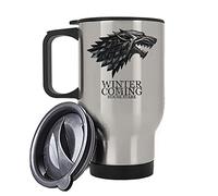 Giftme Winter is Coming Stark Wolf, Birthday, Christmas, Secret Santa Travel Silver/White Tea/Coffee Mug. (Silver)