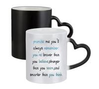 Giftme Words to Remember - A Daily Dose of Strength and Belief, Ceramic Heart Handle Mug,Colour Changing Magic Mug.