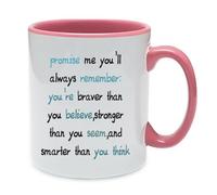 Giftme Words to Remember - A Daily Dose of Strength and Belief, Inside Coloured Mug,Ceramic Coffee, Tea Mug. (Pink)