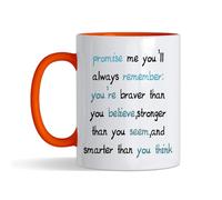 Giftme Words to Remember - A Daily Dose of Strength and Belief, Inside Coloured Mug,Ceramic Coffee, Tea Mug. (Orange)
