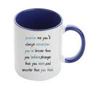 Giftme Words to Remember - A Daily Dose of Strength and Belief, Inside Coloured Mug,Ceramic Coffee, Tea Mug. (Navy Blue)