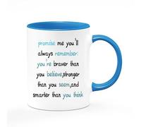 Giftme Words to Remember - A Daily Dose of Strength and Belief, Inside Coloured Mug,Ceramic Coffee, Tea Mug. (Blue)