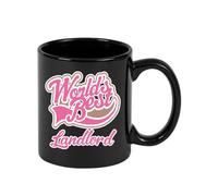 Giftme World's Best Landlord, Full Coloured Frosted Coffee Mug. (Black)