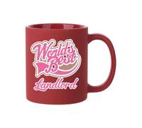 Giftme World's Best Landlord, Full Coloured Frosted Coffee Mug. (RED)