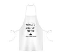 Giftme World's Greatest Farter Oops! I Mean Father, Baker BBQ Kitchen Chef Apron (Adult White Apron)