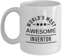 Giftme World's Most Awesome Inventor Birthday, Christmas Coffee Tea Mug Unique 11oz White Ceramic Mug.