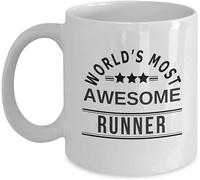 Giftme World's Most Awesome Runner Birthday, Christmas Coffee Tea Mug Unique 11oz White Ceramic Mug.