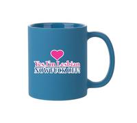 Giftme Yes,I'm Lesbian Now Fuck Off!, LBGT Mugs, 11oz Full Coloured Frosted Ceramic Mug. (Bule)