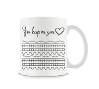 Giftme You Keep Me Sane, Inspirational Hidden Message Encouragement Gift, Positive Vibes, 11oz Coffee, Tea, Ceramic Mug.