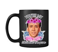 Giftme You're My National Treasure Coffee Mug, Nicolas Cage, Black Satin Cup, Coffee, Tea Mug.