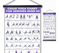 GiftNest Chair Yoga Wall Chart - 31 Poses for Seniors & Beginners - Fabric Poster with Hanging Rod & Rope - Durable, Foldable, and Easy to Display in Home or Office - Stretching & Mobility Guide