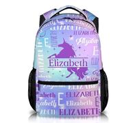 GiftoFLUX Personalised Custom Name Durable Unicorn Backpack for Girls, Spacious Large 17 Inch Size with Multiple Pockets for School and Casual Use by Children Ages 6-8 and Comfortable