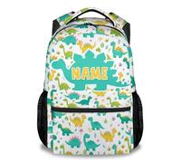 GiftoFLUX Personalised Dinosaur School Backpack with Name for Boys and Girls Aged 3-8 Years | Large 17 Inch Kids School Rucksack for Preschool, Nursery and Primary School Children