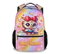 GiftoFLUX Personalised Owl Backpack with Name for Girls | Lightweight and Cute Rucksack for Ages 3-8, Nursery to Primary School - Ideal for Back to School, Travel and Everyday Adventures