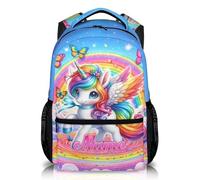 GiftoFLUX Personalised Unicorn Theme Backpack for Girls and Children Featuring Custom Name Option, 17-Inch Large Capacity School Bag Ideal for Nursery, Primary School and Daily Activities