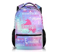 GiftoFLUX Unicorn Backpack for Girls Age 4-6 with Custom Name Large Capacity and Colorful Design, Durable Lightweight School Bookbag for Elementary Preschool with Adjustable Straps