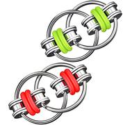 Gifton - Fidgets Flippy Chain Toy - Colorful Fidget Toy Pack - Anxiety ADD ADHD Stress Relief Toy - Gift for Teens Boys Girls Kids Men Women - Christmas Stocking Filler (2 Pack)