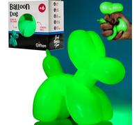 Gifton - Glow in the Dark DNA Stress Ball Balloon Dog - Squeeze Stress Relief Fidget Toy Anxiety Autism ADHD Bad Habits - Sensory Stretchy Rubber Ball - Gift for Kids and Adults Men Women Boy Girl