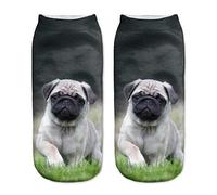 Gifton - Pug Dog Ankle Socks - Gift for Girls Women Ladies Teens Mom Girlfriend Her - Fun Funny Gag Birthday Present Christmas Stocking Filler Sizes 6-11