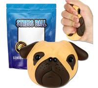 Gifton - Stress Ball Pug Dog - Sensory Squeeze Squishy DNA Stress Relief Fidget Toy for Anxiety Autism Bad Habits - Gift for Kids Boy Girl - Present for Adults Men Women - Christmas Stocking Filler