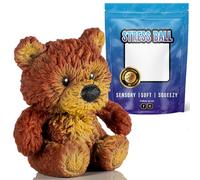 Gifton - Stretchy Teddy Bear Stress Relief Ball - Novelty Toy Age 6+ 2024 Rubber Design - Gift for Boys Girls Men Women Teen - Funny Birthday Present for Kids Christmas Stocking Filler