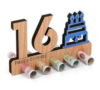Giftota 16th Birthday Gifts Girl Boys, Original Funny Money Gift Wooden, 16th Birthday Decorations, Creative Happy Birthday Anniversary Party Presents, Personalised Gifts for Women Men Friends