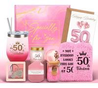 Giftota 50th Birthday Gifts for Women, Happy 50th Birthday Pamper Gifts Fabulous Self Care Gift Relaxation Bath Sets Birthday Hampers Basket for Her, Women, Friends, Mum, Wife, Female, Sister