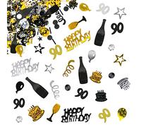 Giftota 90th Birthday Confetti - Gold Black, 30g, Anniversary Decoration for Wedding Party Table