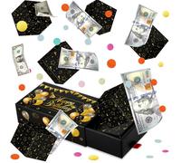 Giftota Birthday Explosion Gift Money Box, Surprise Money Pop Up Explosion Happy Birthday Gift Box - Black Balloon