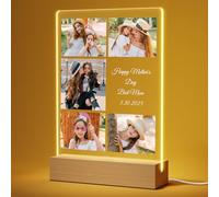 Giftove Personalised Mother's Day Gifts, Customised Acrylic Plaque Night Lights, Custom Photos Gift for Wife from Husband, Unique Mothers Day Presents for Mummy, Birthday Gifts Ideas for Mum from Kids