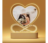 Giftove Personalised Night Light for Wife on Christmas Day, Custom Photo Frame Birthday Gifts for Boyfriend Girlfriend, Xmas Gifts for Husband, Anniversary Memorial Gifts Idea for Him Her Couples