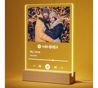 Giftove Personalised Spotify Picture Frame, Acrylic Plaque Night Lights | Christmas Valentines Gifts for Him Couples with Girlfriend Boyfriend Photo, Birthday Xmas Gifts Ideas for Her Him