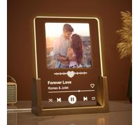 Giftove Personalised Spotify Plaque with Photo & LED, Custom Acrylic Music Plaque Song Gift for Him Her, Customised Spotify Photo Frame Birthday Anniversary Valentine Day Gift for Men Women Girlfriend