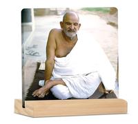 Giftplease Neem Karoli Baba ji Tabletop Photo Frame with Wooden Stand | Desk for Home & Office Decor Spiritual Inspirational Gift Elegant Display Pictures GMP_106