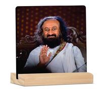 Giftplease Sri Sri Ravi Shankar ji Tabletop Photo Frame with Wooden Stand | Desk Frame for Home & Office D cor | Spiritual & Inspirational Gift | Elegant Display Frame for Pictures GMP_72