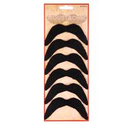 GIFTRIX Fake Moustache Beard Set Self Adhesive - Novelty, Halloween Party Bag Fillers, Dress Up Toy Adults Kids, Mexican Handlebar Pirate Ginger Eyebrows Reusable (6 pcs Mexican Handlebar Moustache)