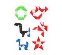 GIFTRIX Magic Snake Cube Toy 24 Blocks Pack of 12 Puzzle Fidget Twist Snake 3D Puzzles for Kids Adults Mini Speed Cubes Party Bag Filler Travel Game Birthday Party Supplies Toy (6 Pack)