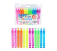 GIFTRIX Neon Star Bubble Tubes 12 Pack - 4ml Mini Bubble Wands with Star Topper, Party Bag Fillers, Wedding Favours, Birthday Supplies, Stocking Fillers