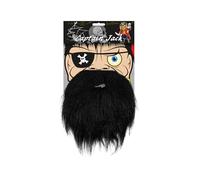 GIFTRIX Pirate Captain Beard Set - Full Fake Beard with Moustache & Soul Patch - Self Adhesive Halloween Costume for Adults - Jack Sparrow Style - Reusable