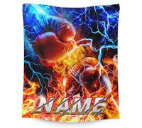 GiftRomance Boys Personalised Boxing Blanket - Custom Name Flannel Fleece Throw for Kids, Teens & Adults, Soft Sports Blanket Gift for Bedroom, Sofa & Gym