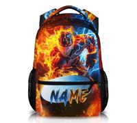 GiftRomance Personalised Boys Backpack - Custom Ice Hockey Sports Rucksack with Name for School - 17 Inch Lightweight Bag for Kids Aged 5-12