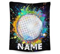 GiftRomance Personalised Golf Blanket with Name - 127x102 cm Custom Sport Throw for Boys, Kids & Teens - Golf Gifts for Players & Fans