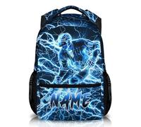 GiftRomance Personalised Ice Hockey Backpack for Boys - Custom Name Kids Rucksack with Lightning Design - 17" School Bag for Primary, Sports and Travel