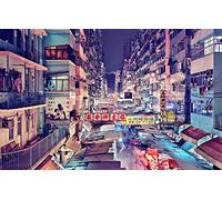 gifts 300 puzzle City Food Hong Kong Neon Light China Downtown Apartment Restaurant 38x26CM