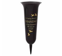 GIFTS 4 ALL Graveside Memorial Vase for GRANDAD, RIP Grandad Memory Flower Vase, Grandad Memorial Graveside or Garden Vase, Grave Ornament Tribute to Grandad