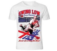 GIFTS 4 ALL New Kids England Rugby Fans Swing Low T-Shirt, England Kids Rugby Anthem T-Shirt, Boys England Rugby Fans T-Shirt, England Rugby T-Shirt (UK, Age, 12 Years, 13 Years, Regular, White)