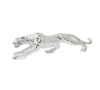 Gifts 4 All Occasions Limited 40in Large Silver Leopard Resin Abstract Figurine Sculpture Home Decor Wild Animal Statue, One Size