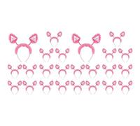 SHATCHI 6 x Head Boppers Pink Fluffy Fur Triangle Antlers Girls Night Fancy Dress Costume Headband Fun Hen Party Bag Fillers Games, One Size
