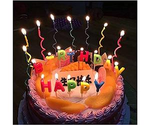 Gifts 4 All Occasions Limited SHATCHI-1079 RGRP 8pcs Spiral Birthday Curly Swirl Twisted Party Candle Novelty Cake Topper, Multi